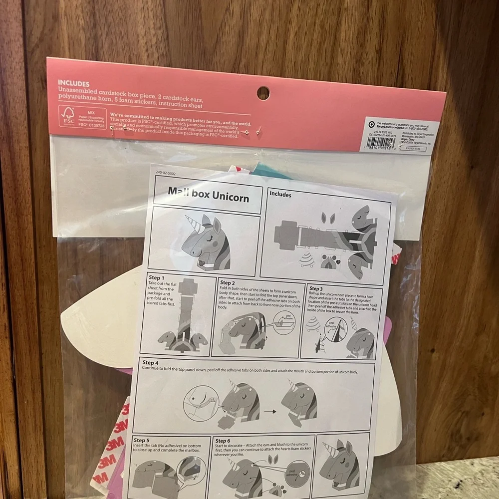 Spritz Unicorn Mailbox Kit - Pink and Purple